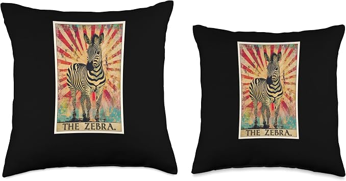 Zebra Tarot Card Zebras Zebra Throw Pillow