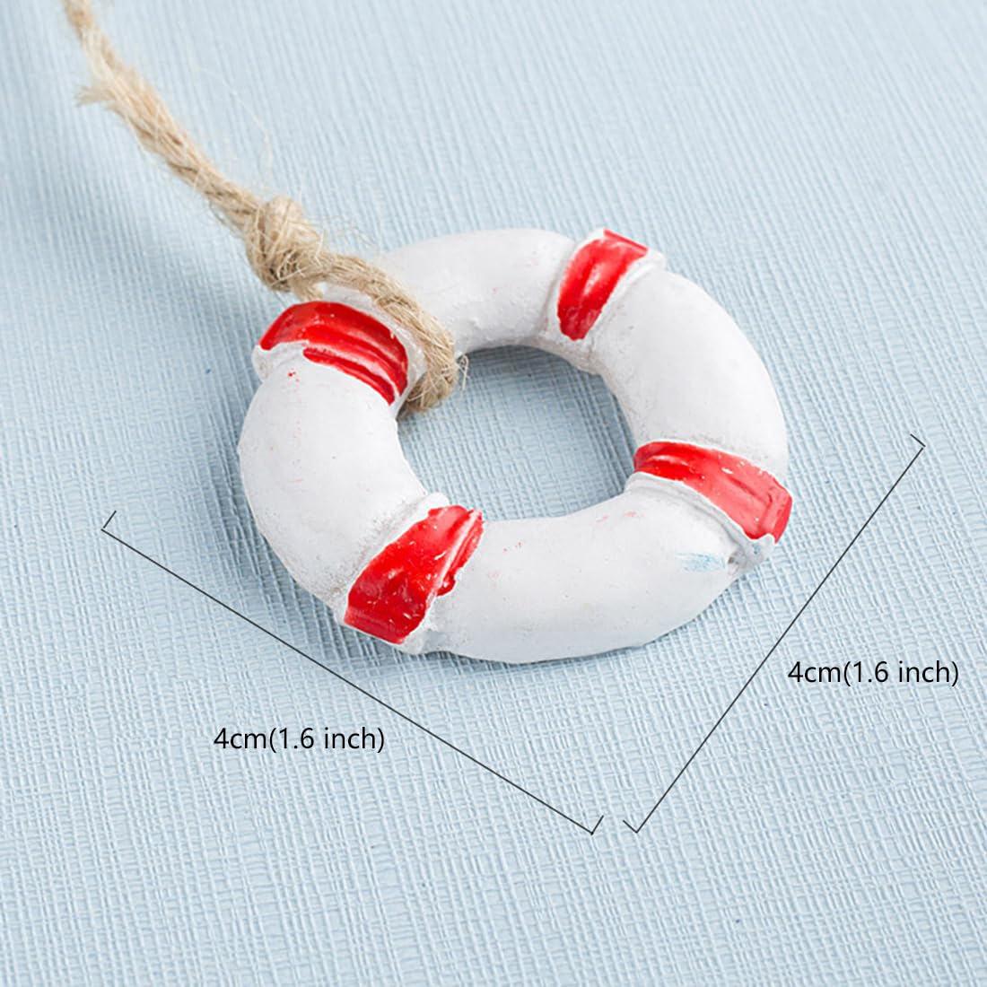 Daimay 14PCS Resin Nautical Ornaments Miniature Beach Ornament Kits Mini Seaside Anchor Beacon Lifebuoy Sailboat Seastar Model Micro Landscape Scenery Decor Aquarium Terrariums Miniature Gardens - Image 4