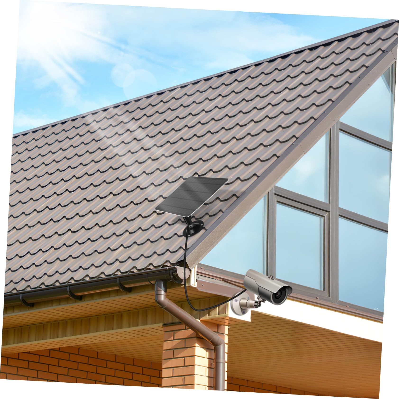 Pannello Solare 20w in Silicio Monocristallino a Montaggio Flessibile | Rotazione 360 Gradi, Staffe di Fissaggio Incluse, Tasselli a Muro per Apparecchi a Bassa Potenza