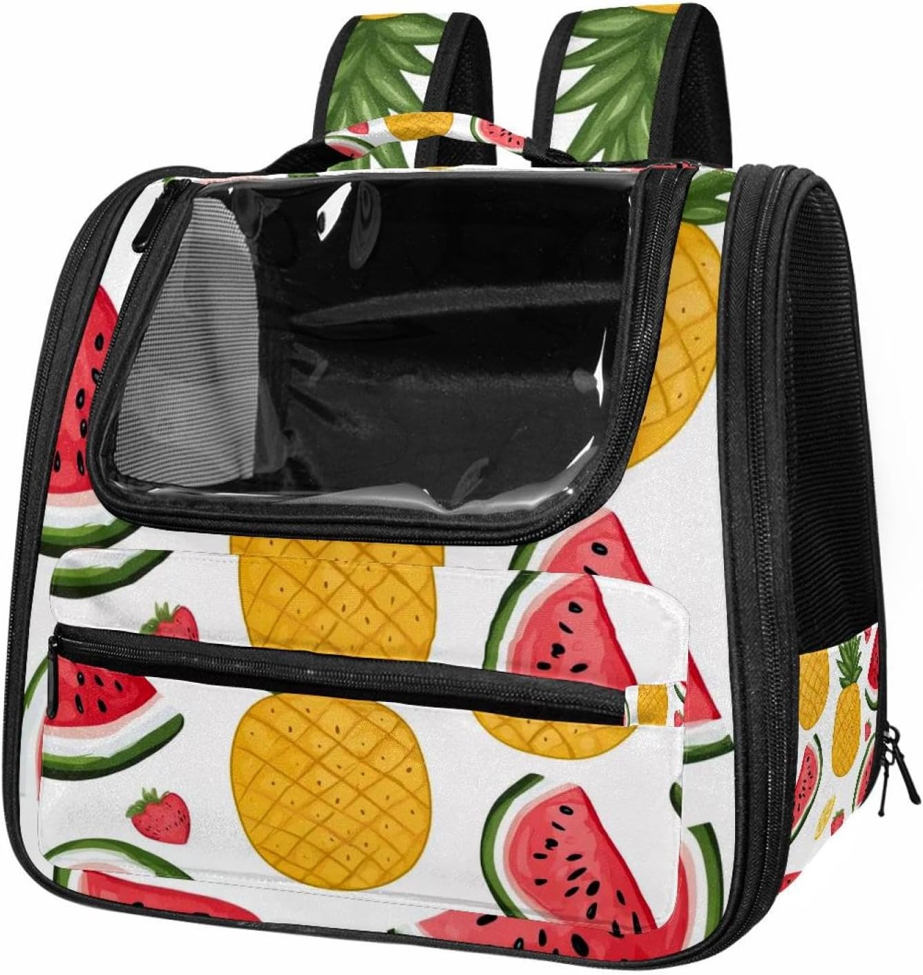 Watermelon Pineapple 8 Pet Carrier Airline Approved Soft Sided Portable Cozy Travel Pet Bag, Car Seat Safe Carrier for Cats and Dogs