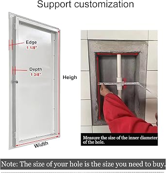 Metal Access Panel Door with Lock, 16 X 16 16 X 24 20 X 20 24 X 24 26 X 32 Inch Access Door Concealed Wall Inspection Door for Water Meter Wiring(Dark Gray,32x71in(800x1800mm))