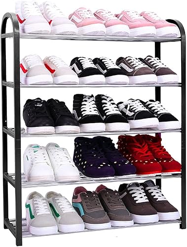 Estante de zapatos Zapatero de aluminio de metal de pie Zapatero de pie DIY Estante de almacenamiento de zapatos Estante organizador para el hogar