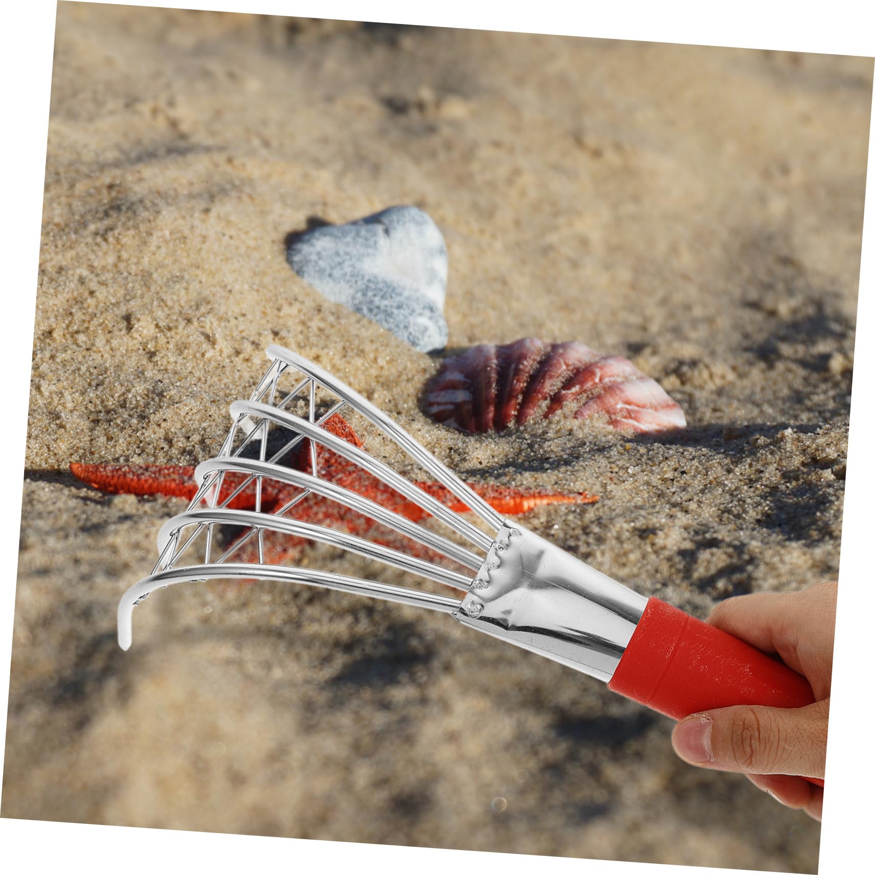 ifundom 4 Stück Muschelrechen für Ergonomischer Rechen mit Fünf Zähnen zum Muscheln und Krabbenfangen Am Strand Handlich und rutschfest