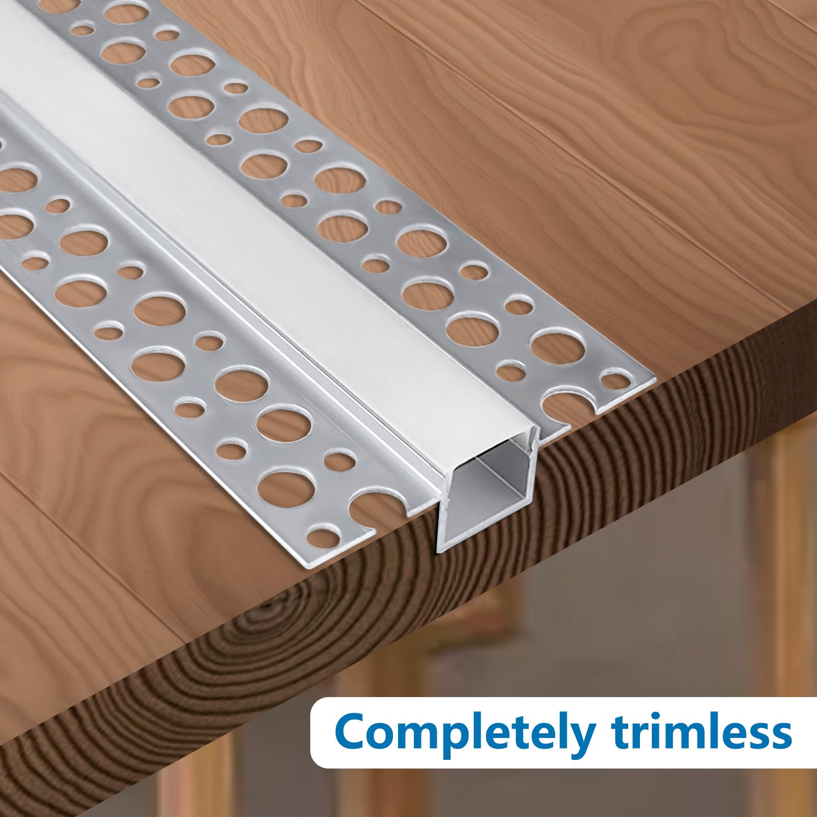 inShareplus LED Trockenbauprofil, 3,3 ft/1 m, 6er-Pack Aluminiumkanal mit milchiger Abdeckung; trimless LED-Strip-Diffusor für Unterbau, Regal, Wand, Tisch, Decke und Ecken
