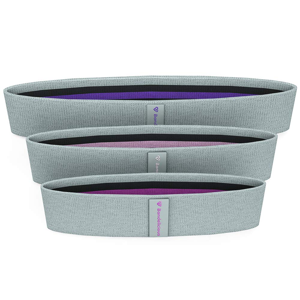 Set of 3 Hip Bands – Resistance Bands for Glutes and Legs Workouts, Home Exercises and Muscle Activation – Non-Slip Premium Design – 3 Different Resistance Levels by WODFitters