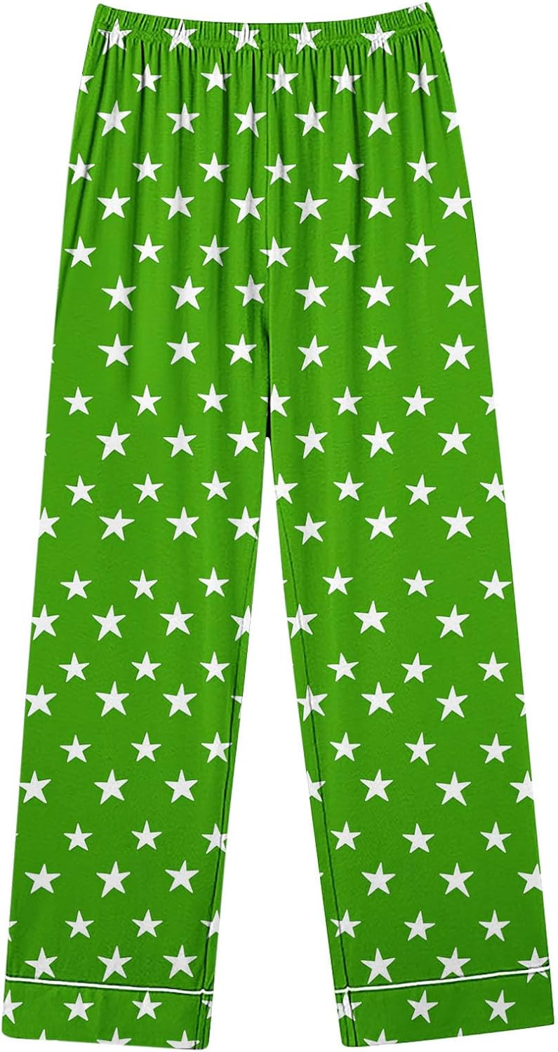 Oplxuo Womens Valentines Pajamas Long Sleeve Button Up Pajama Set Heart Print Spring Pjs Sets 2 Piece Lounge Set Sleepwear