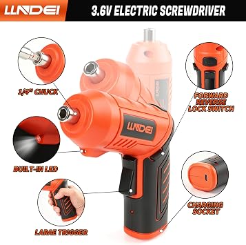 LLNDEI 80-Piece Tool Box Set with 3.6V Electric Screwdriver Hand Tool Kit for Home Repair, Ideal for DIYers, Homeowners & Handymen, Perfect for Everyday Home Maintenance.