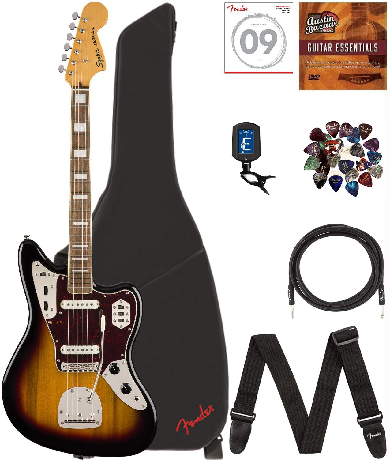 Amazon.com: Fender Squier Classic Vibe '70s Jaguar - 3-Color