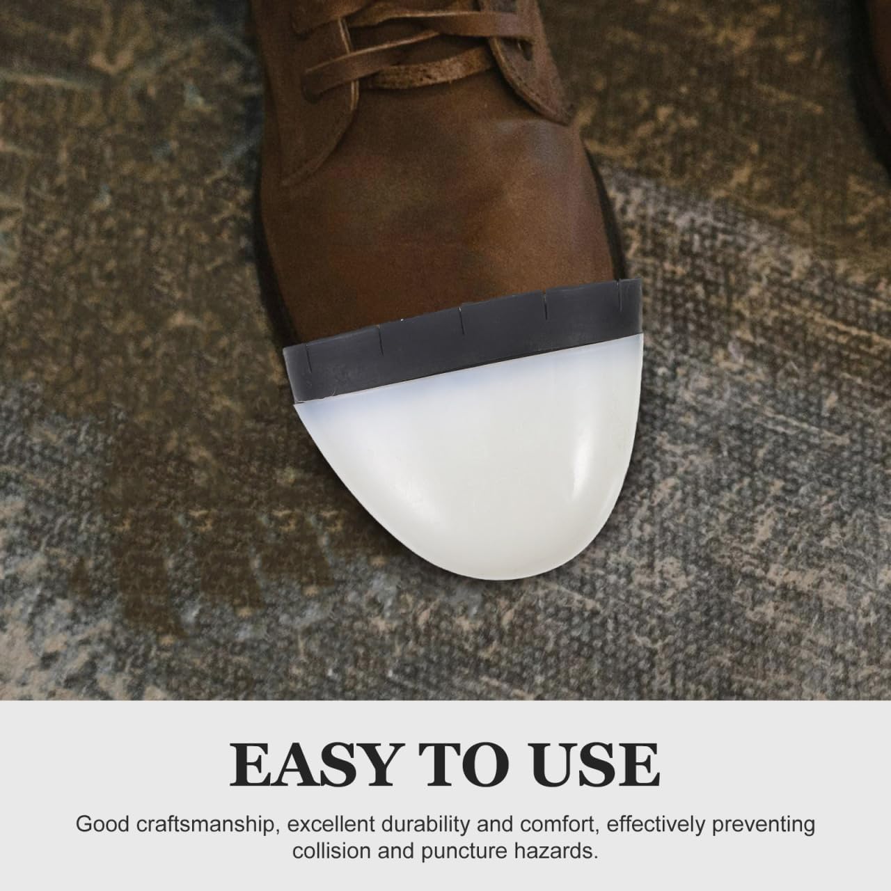 Operitacx Safety Toe Caps for Shoes Steel Toe Guard Inside Wear Pvc Shoe Protector for Construction Sites Factories Warehouses Unisex Foot Protection 1 Pair