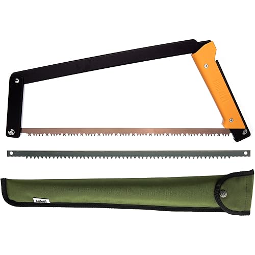 AGAWA - BOREAL21 Tripper Kit - Includes 21" Folding Saw, Nylon Carrying Case, 21" All-Purpose & 21" Aggressive Blade - For Camping, Hiking & Survival Gear (Black Frame/Yellow Handle)