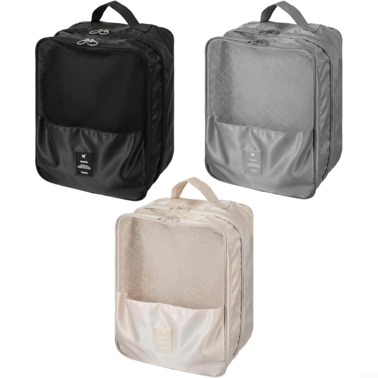 Valise ordonnée en voyage grâce aux sacs à chaussures KiraKira