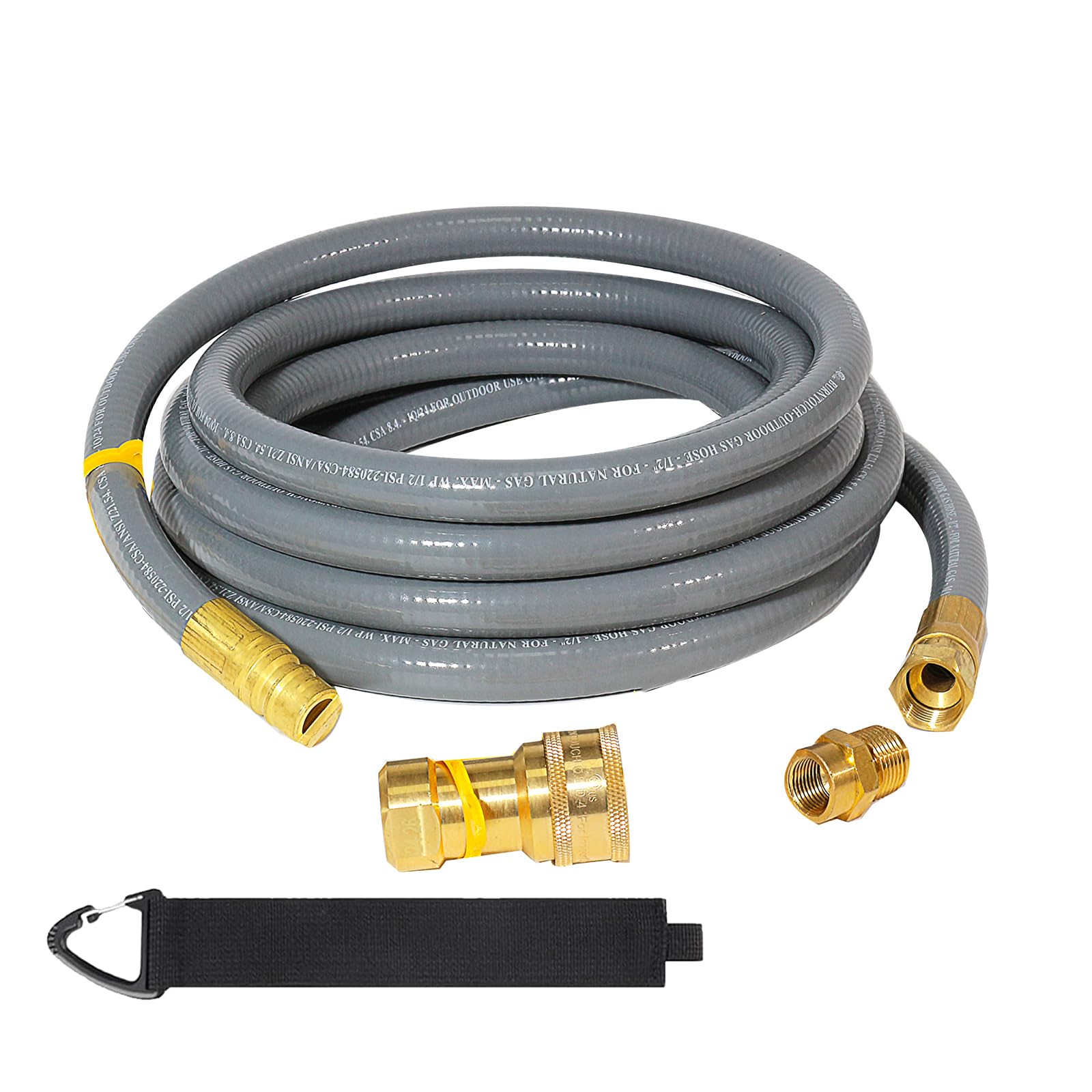Tubo flessibile per gas naturale da 1,27 cm con raccordi rapidi, kit di retrofit per gas naturale/vapore per barbecue, griglie, forni per pizza, riscaldamento del ponte e apparecchi a bassa