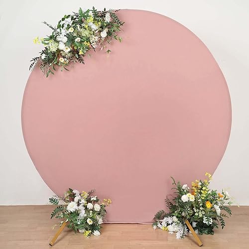 Miniatura 5 de Efavormart - Cubierta de fondo redonda de elastano para arco de boda, 7.5 pies, color rosa polvoriento, mate, ajuste personalizado, cubierta de arco