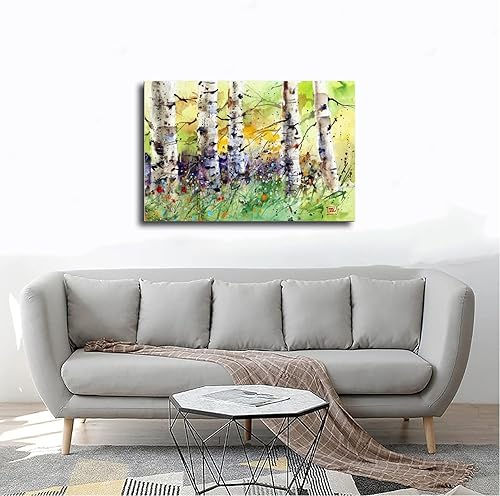 Miniatura 4 de Póster artístico de Dean Crouser impresiones artísticas de 23 árboles de primavera, pintura de acuarela sobre lienzo, póster de arte de pared,