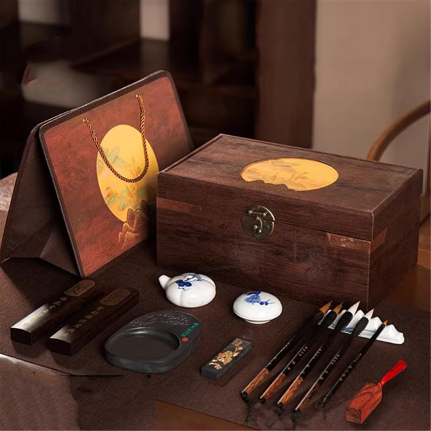 Calligraphy Brush Set - Four Treasures Complete Collection Ideal for Gifting 文房四宝套装-shape1