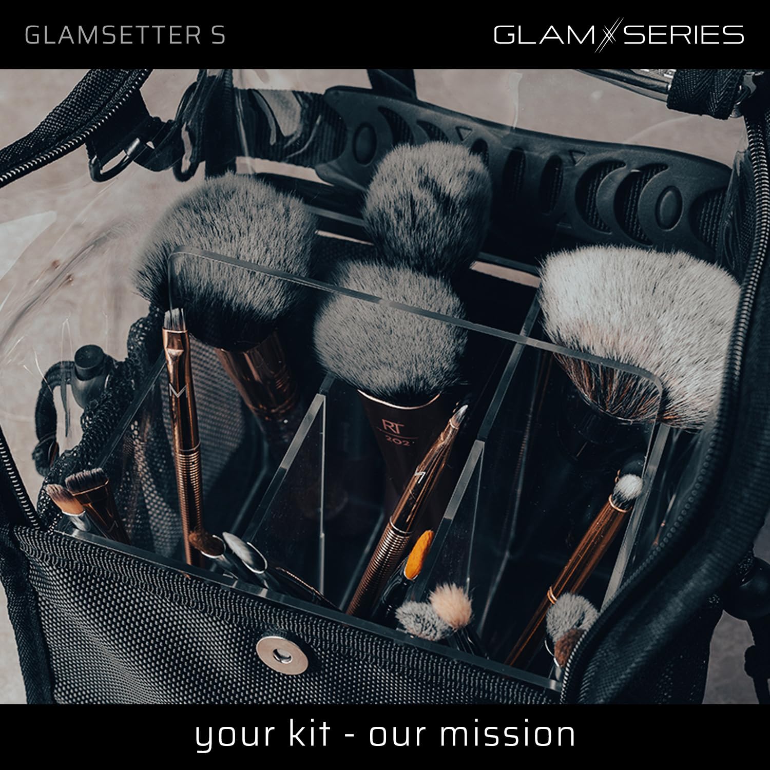 GlamSetter S Kosmetiktasche 175 x 165 x 230 mm, transparenter Make up Organizer mit flexiblen Trageoptionen