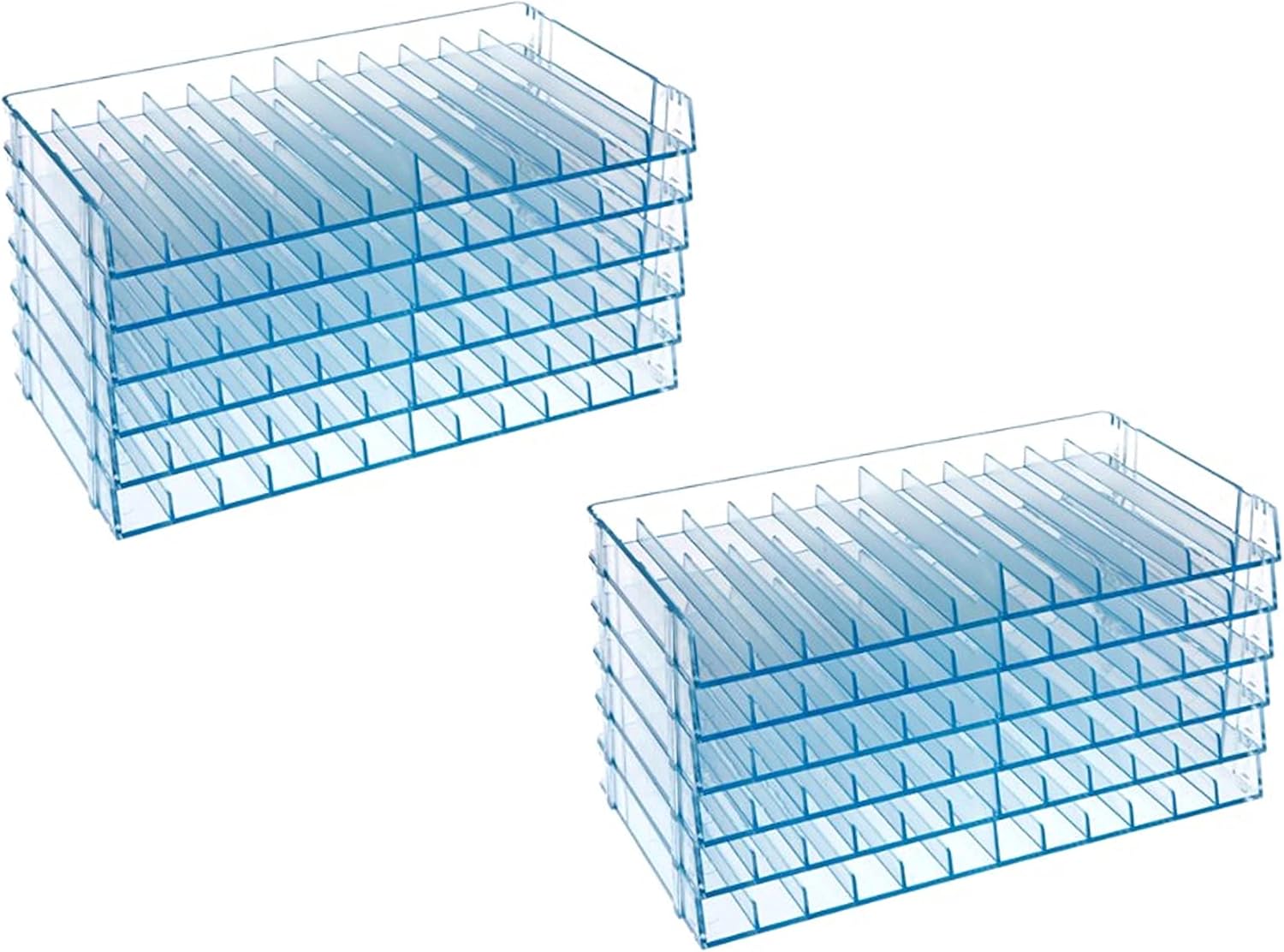 Crafter's Companion Spectrum Noir The Ultimate Pen Storage Trays (Clear), Bundle of 2 6-Tray Sets, Store up to 144 Markers