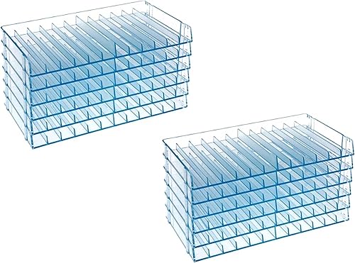 Crafter's Companion Spectrum Noir The Ultimate - Bandejas de almacenamiento para bolígrafos (transparentes), paquete de 2 juegos de 6 bandejas,