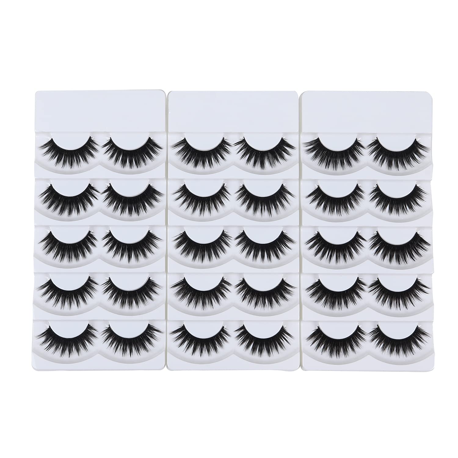 False Eyelashes Dramatic Handmade Thick Fake Lashes Pack F69 (15 Pairs/3 Pack)