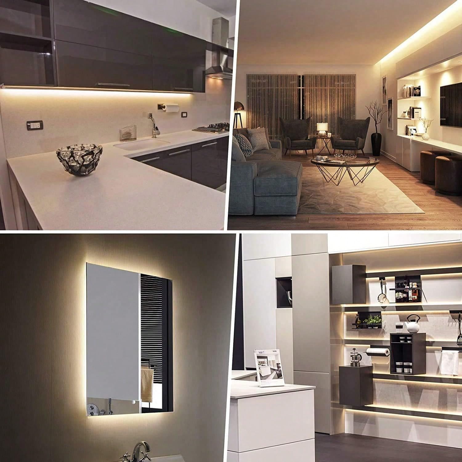 ZSLAIFU COB - Tira de luces LED cálida de 6.5 pies, tira de luz LED regulable de 5 V, tira de luz USB flexible para gabinete, retroiluminación de TV, recámara, cocina, iluminación de bricolaje para el