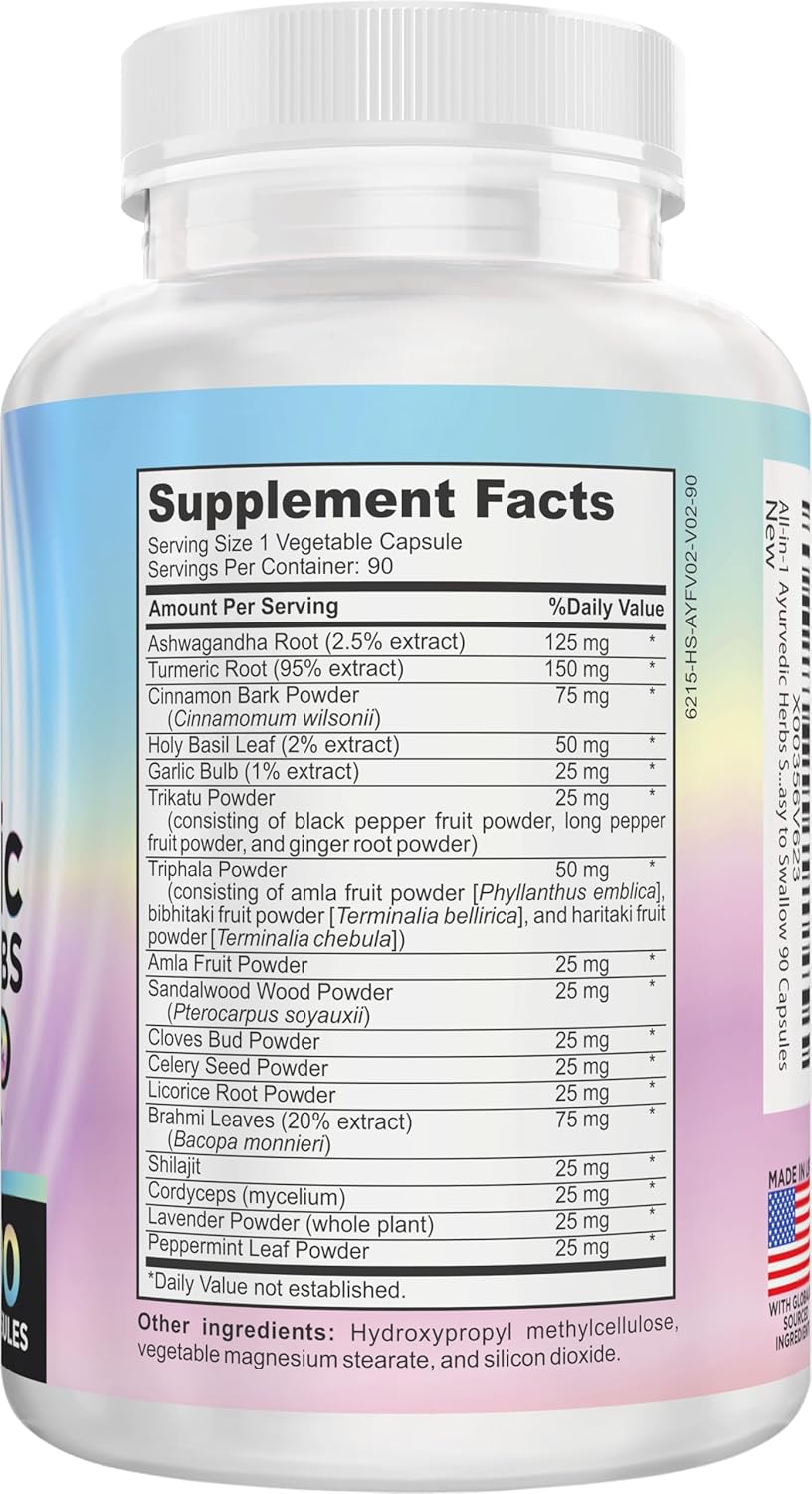 3-Month Ayurvedic Herbs Supplement 17-In-1 | Mind &Amp; Body Bal...