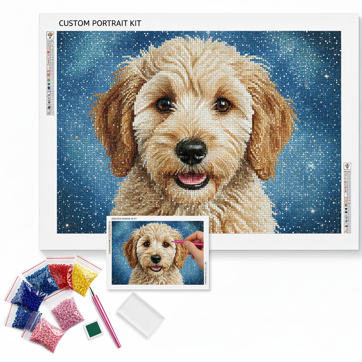 GIRLSIGHT Personalised Custom Photo Diamond Drawing Painting Kit by Number - DIY 5D Full Drill Embroidery Photo Arts Wall Decor for Adults, Kids & Gifts - Make Your Own Picture (30x40cm)
