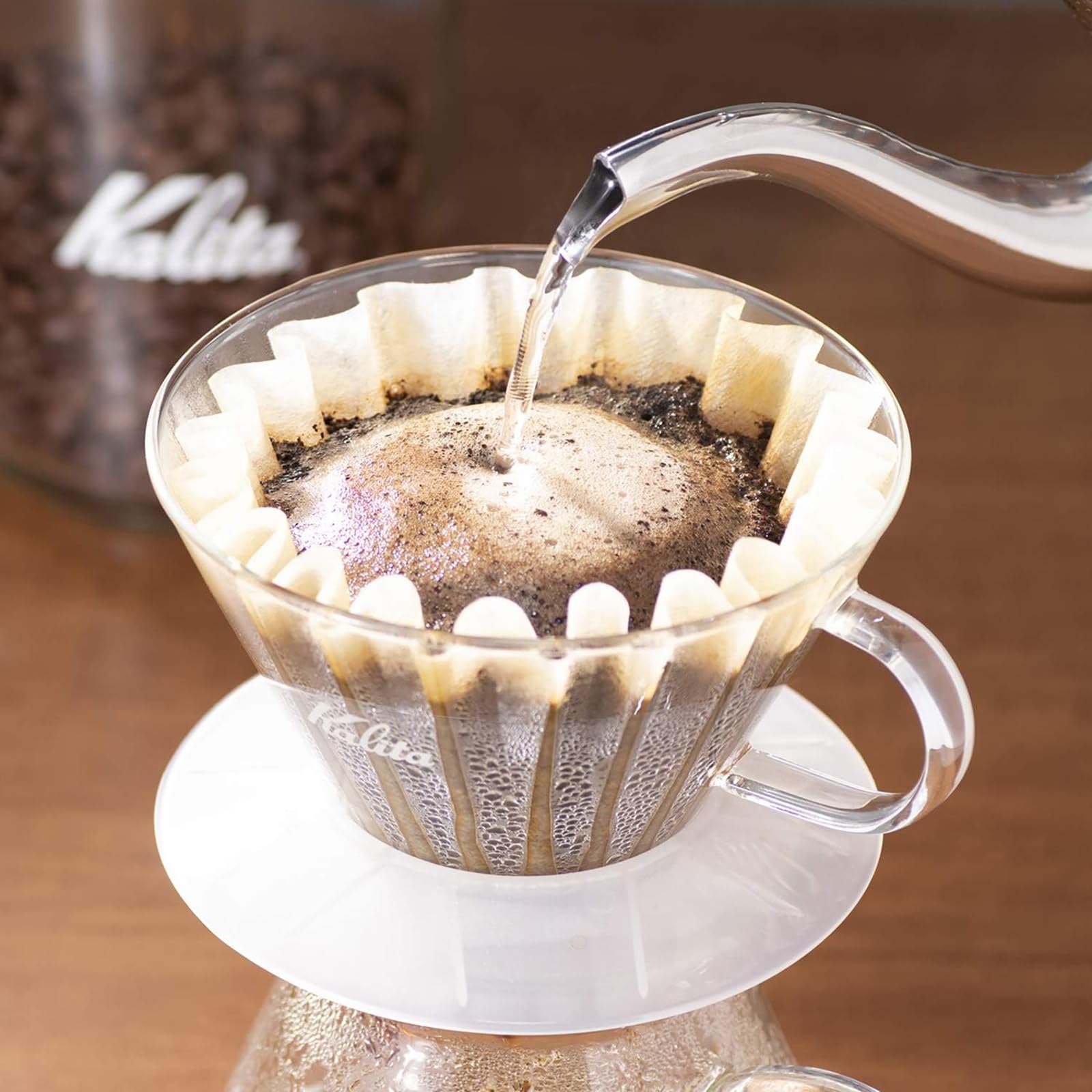 Kalita コーヒーフィルター ウェーブシリーズ ホワイト 2~4人用 100枚入り KWF185#22212 2個セット