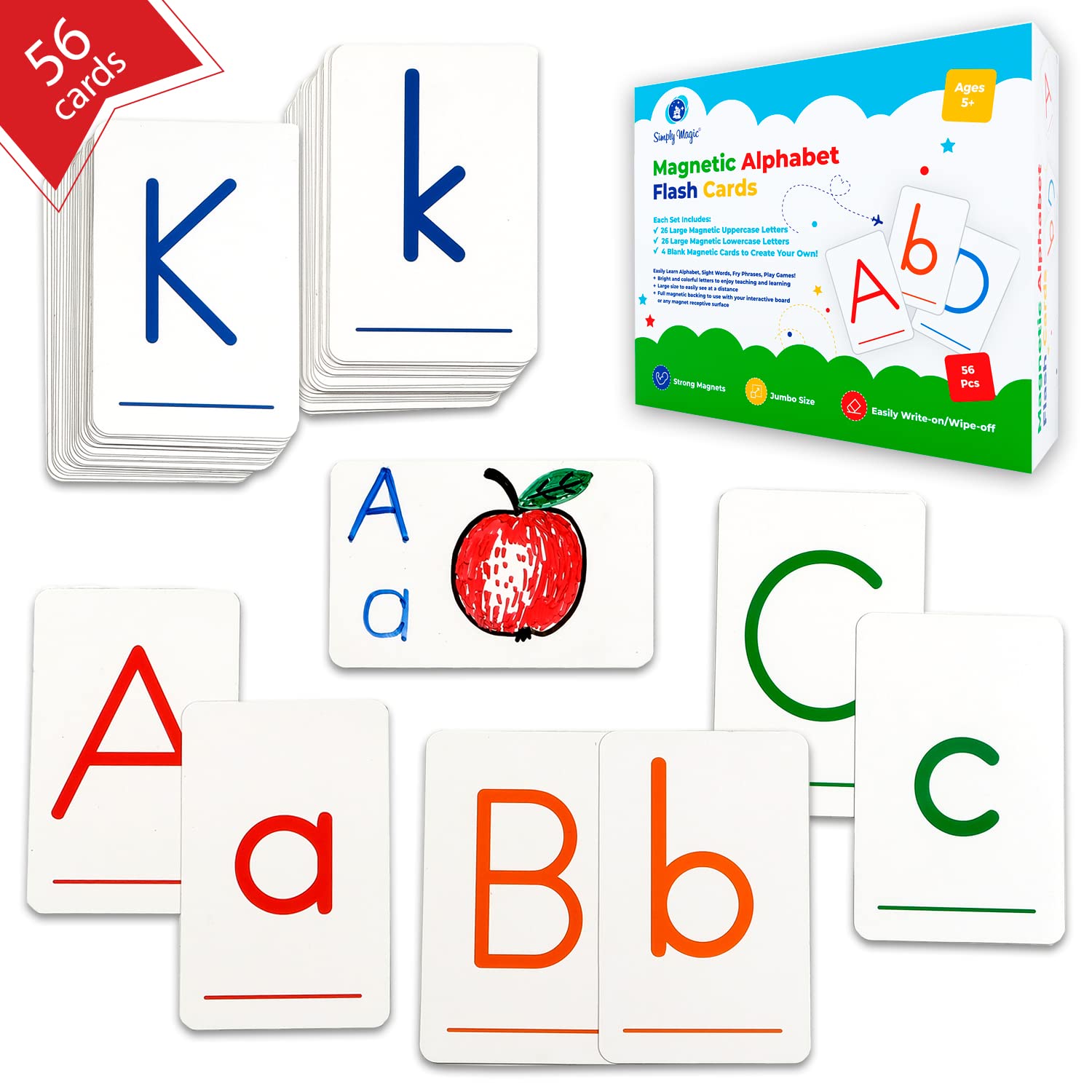 Buy 56PCS Alphabet Flash Cards for Toddlers 24 Years, ABC