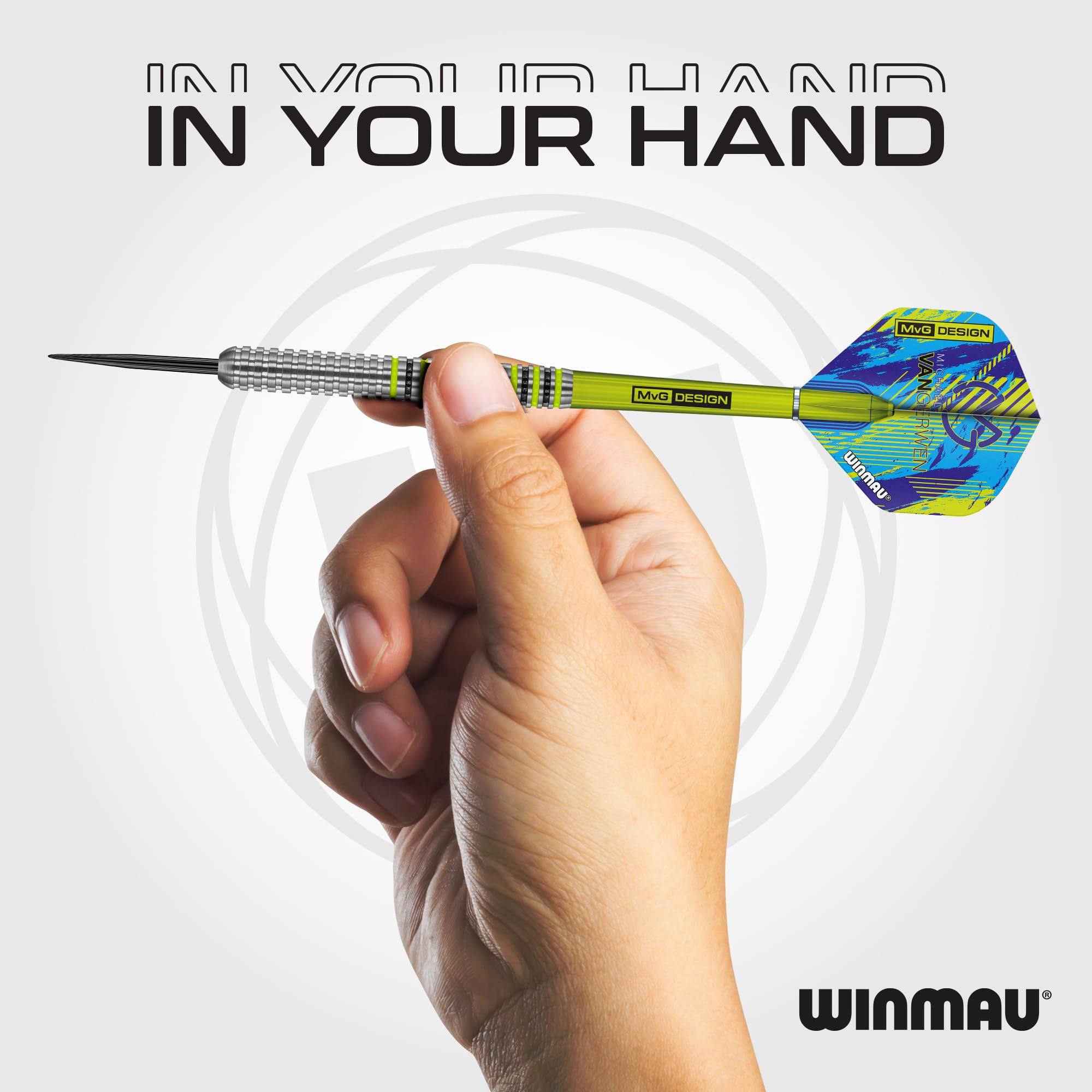 WINMAU – Michael Van Gerwen MvG Advance – 23 g, 80% Tungstène, Fléchettes Professionnelles avec Vols de Fléchettes et Tiges (Tiges)