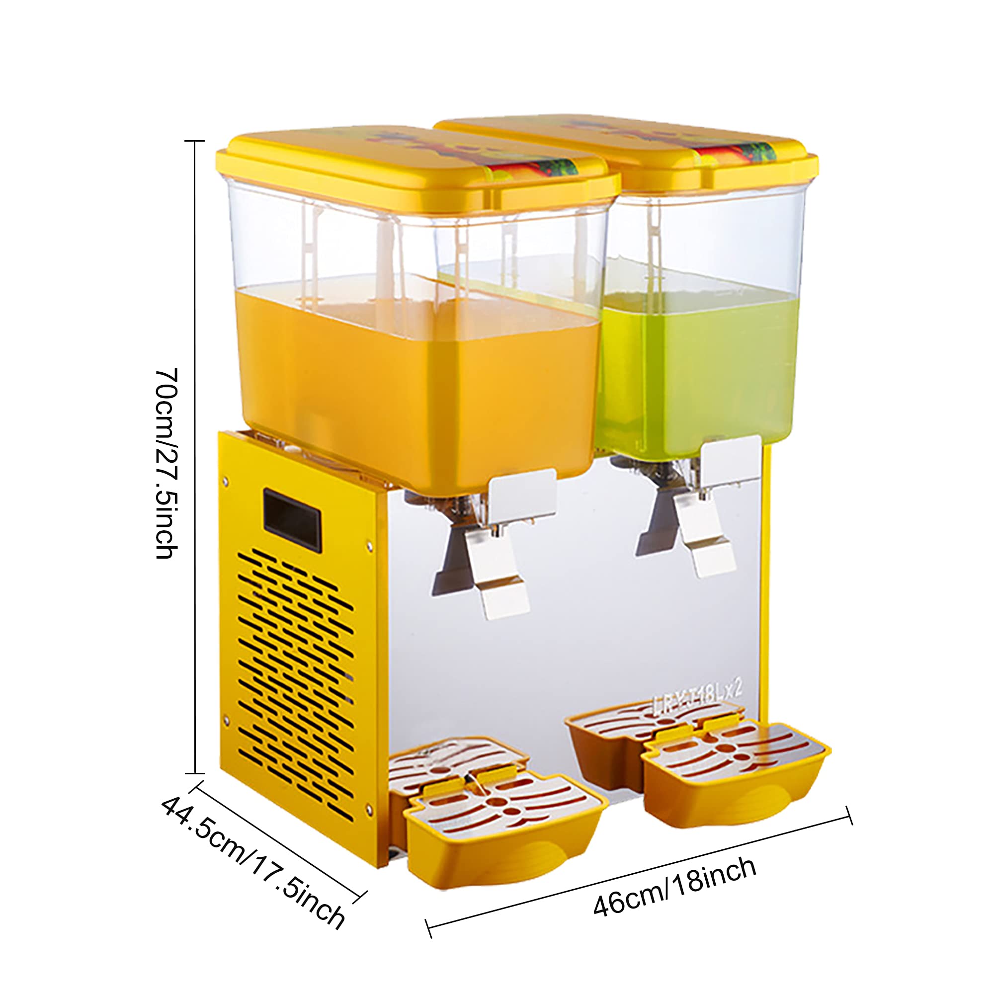 Générique Distributeur de Boissons Professionnel Commercial Machine à Boire du thé glacé, Machine à Boissons Froides Automatique Chaude et Froide, température réglable 18L/36L/54L