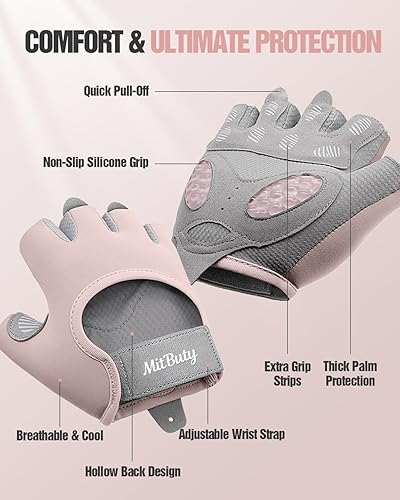 Miniatura 2 de Guantes de entrenamiento para hombres y mujeres, guantes de gimnasio sin dedos para levantamiento de pesas, crossfit, fitness, ejercicio y