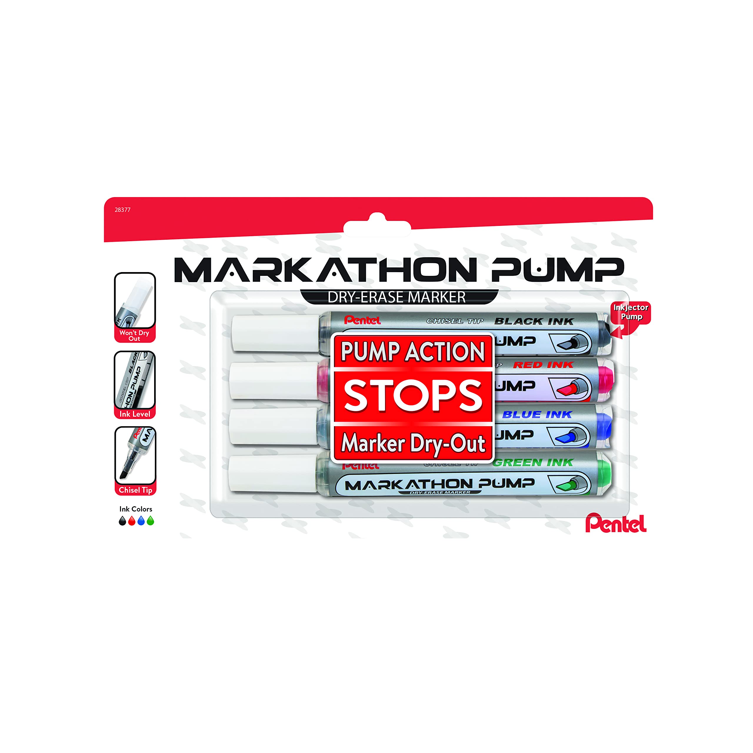 Amazon.com: Pentel Markathon Pump Dry Erase Marker, Chisel
