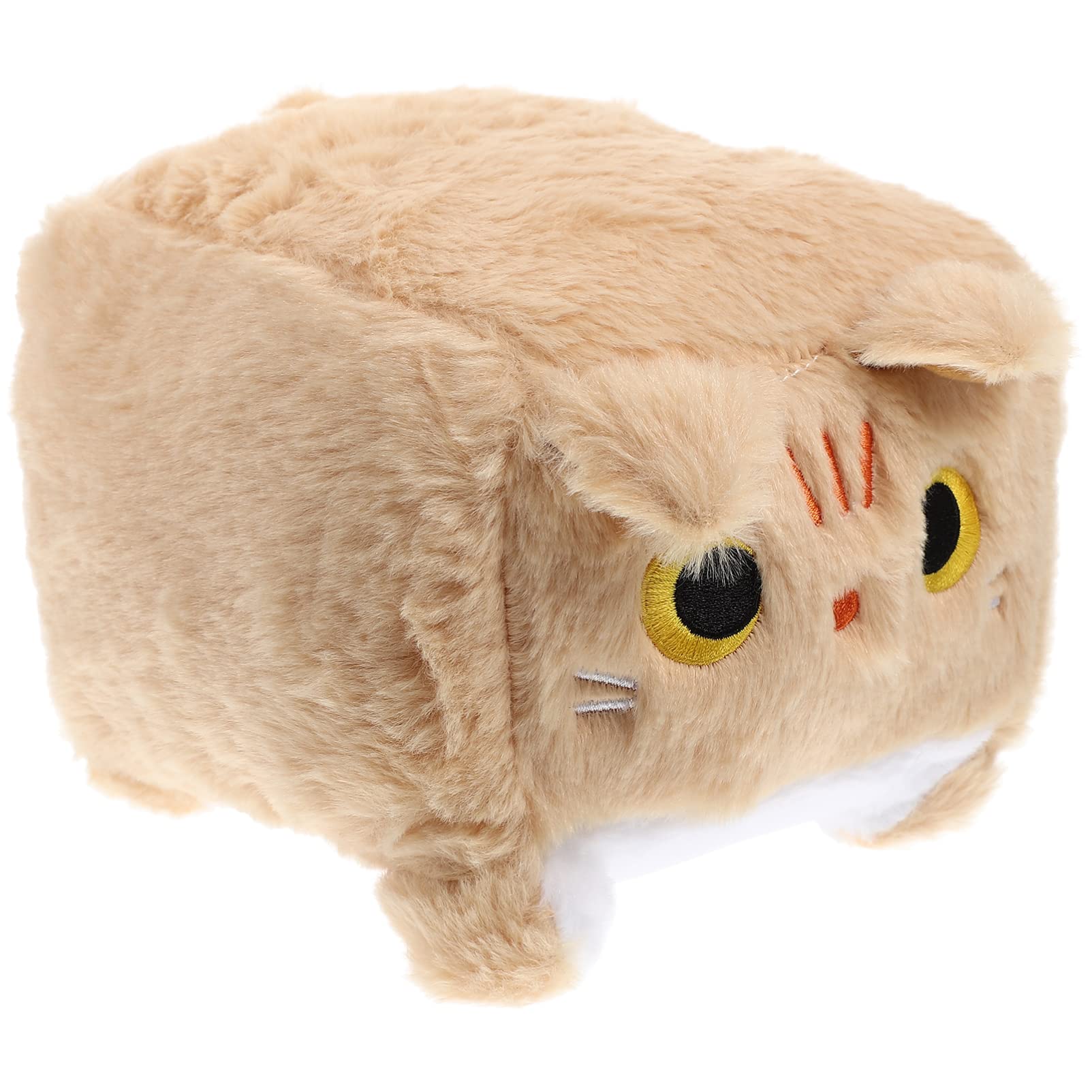 ibasenice Cartoon Plush Toy Square Cat Doll Cartoon Fluffy Doll Plush Animal Doll Toy Stuffed Cat Animal Throw Doll Cute Cat Toy Bed Accompany Sleeping Doll Orange Boxy Plush Toy