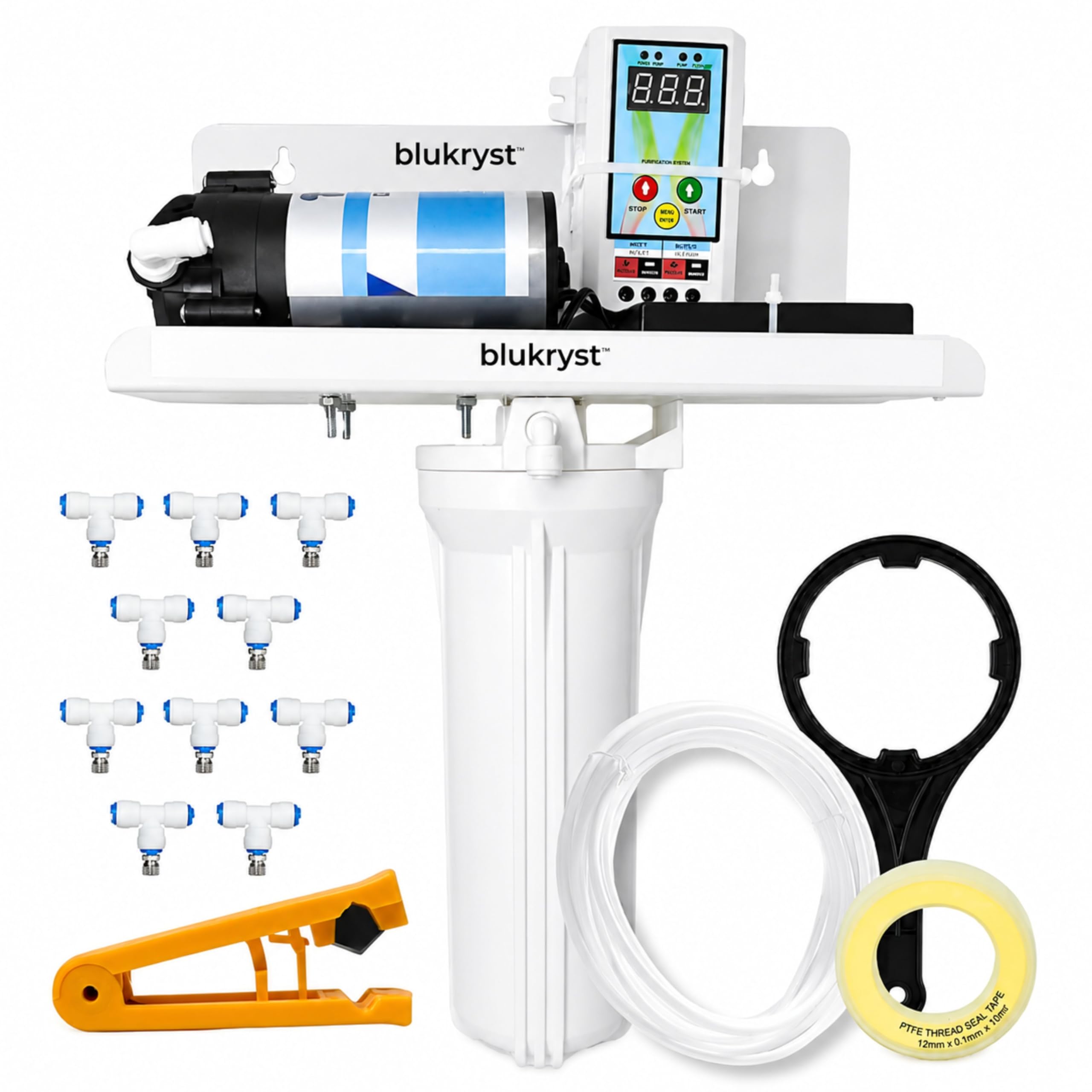 High-Pressure Misting Kit with 100 GPD Booster Pump, Programmable Cycle Timer, Filter Housing, 20m Tubing, 10 Nozzles-image-11