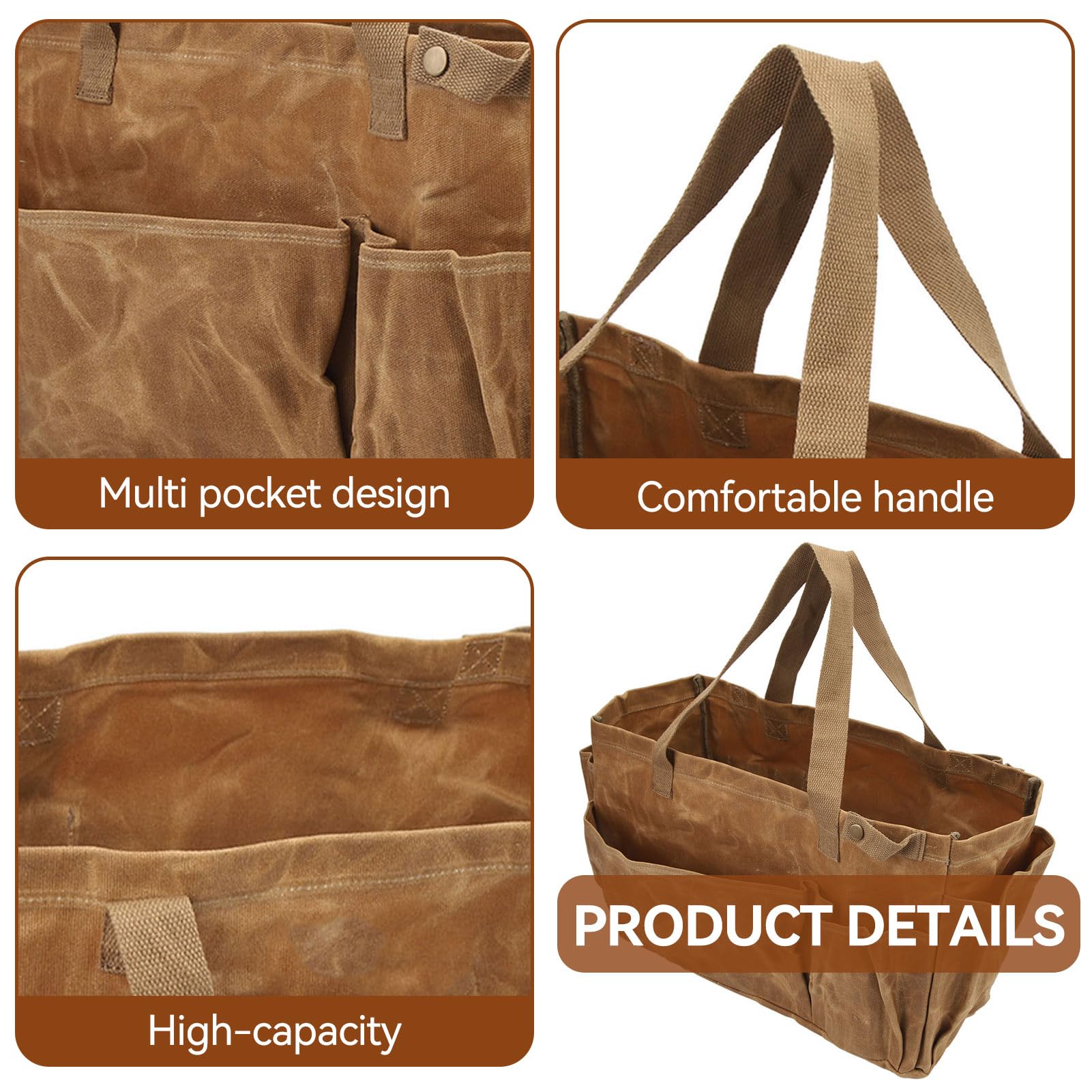 HERCHR Sac de Rangement pour Casserole de Camping, Sac à Pots Toile Sac Fourre-Tout de Jardinage Sac à Outils Jardin Imperméable Grande Capacité Sac de Rangement pour Outils de Jardinage
