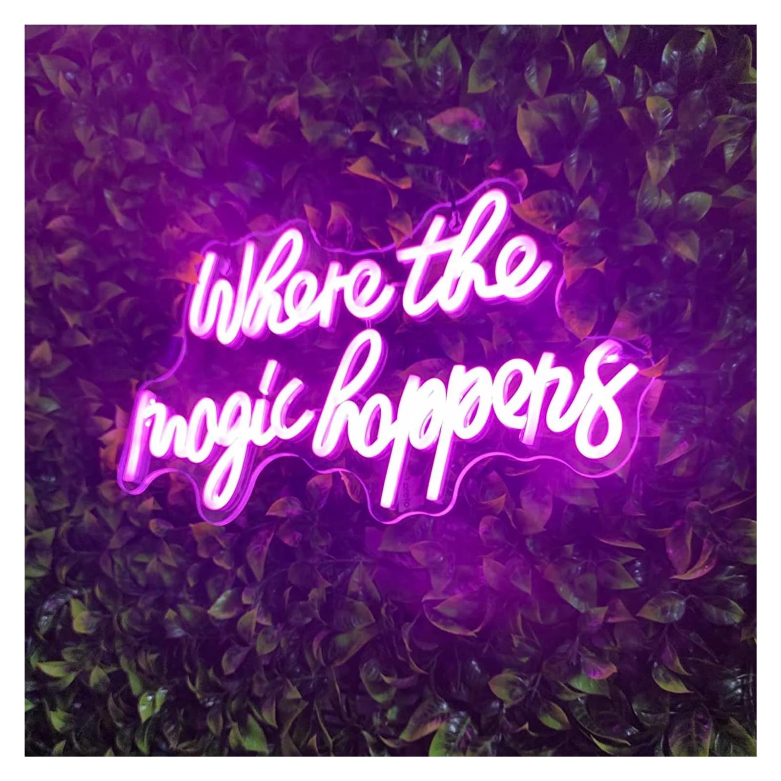 SHOUXI Sign Lamp Where The Magic Happens Neon Sign Letter Light Dimmable USB Powered for Wedding Room Home Bar Birthday Party Wall Decor 43cmx25cm(C)