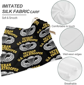 82nd Airborne Paratrooper Army Veteran Bandanas Multi-Purpose Scarf Headband Handkerchiefs for Women Men