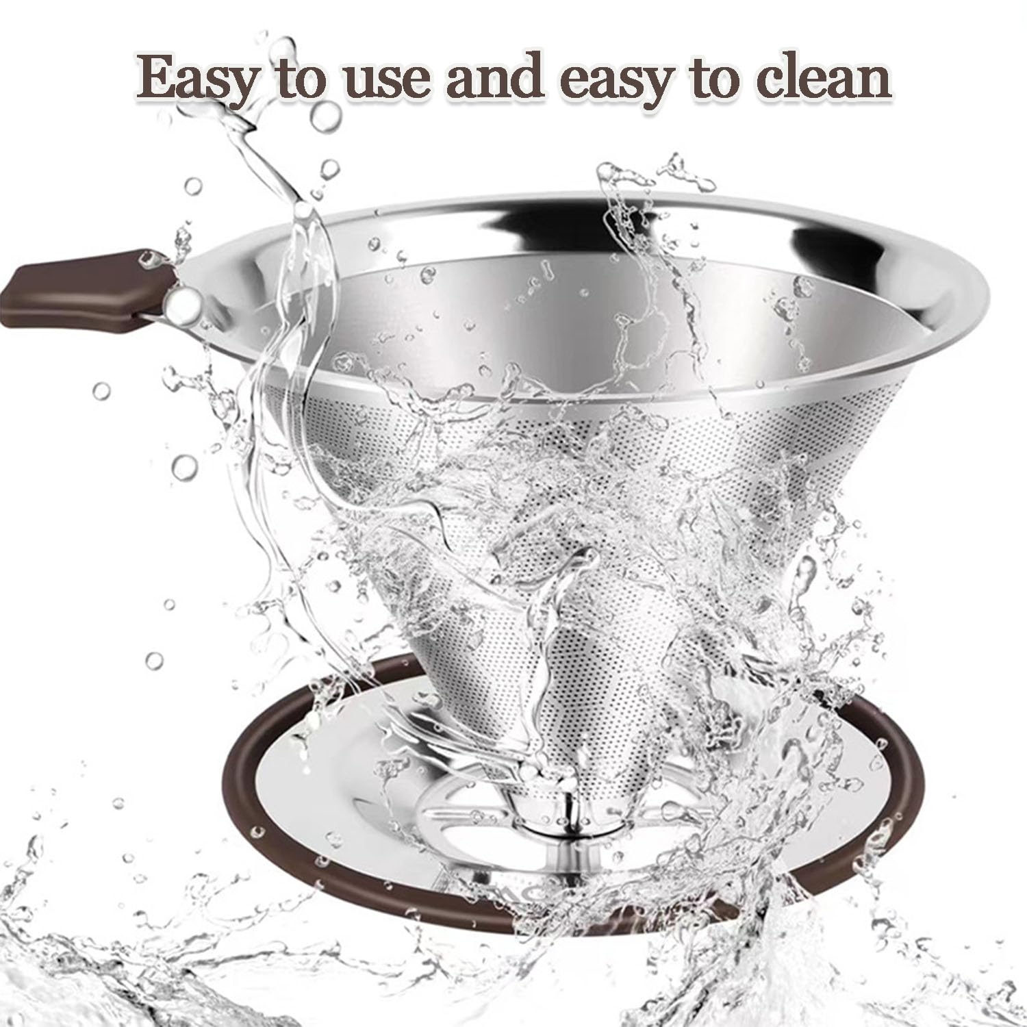 Filtro per Caffè Riutilizzabile, Filtro Permanente per Caffè, Filtro per Caffè Senza Carta, Filtro Da Caffè Permanente in Acciaio Inox, Tazza Filtro Caffè Supporto Senza Carta per 1 a 4 Tazze