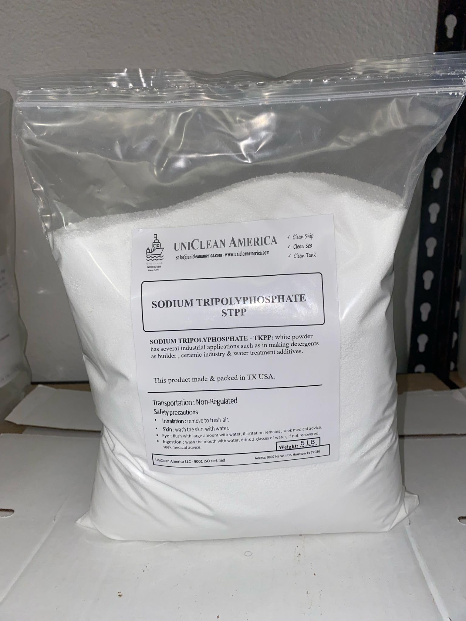 Sodium Tripolyphosphate - STPP Powder - high puirty 99% - Made in USA - Weight: 15lb