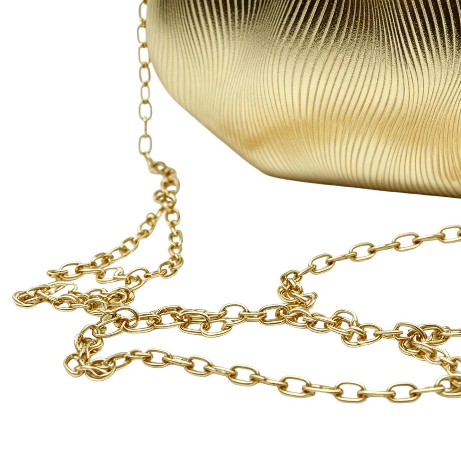 Clutch Dorado De Noche Para Mujer Elegante,Correa De Cadena En Piel Sintética Dorada Moderna | Bolsos para cóctel, boda y graduación,, uso diario, eventos formales y ocasiones casuales elegantes