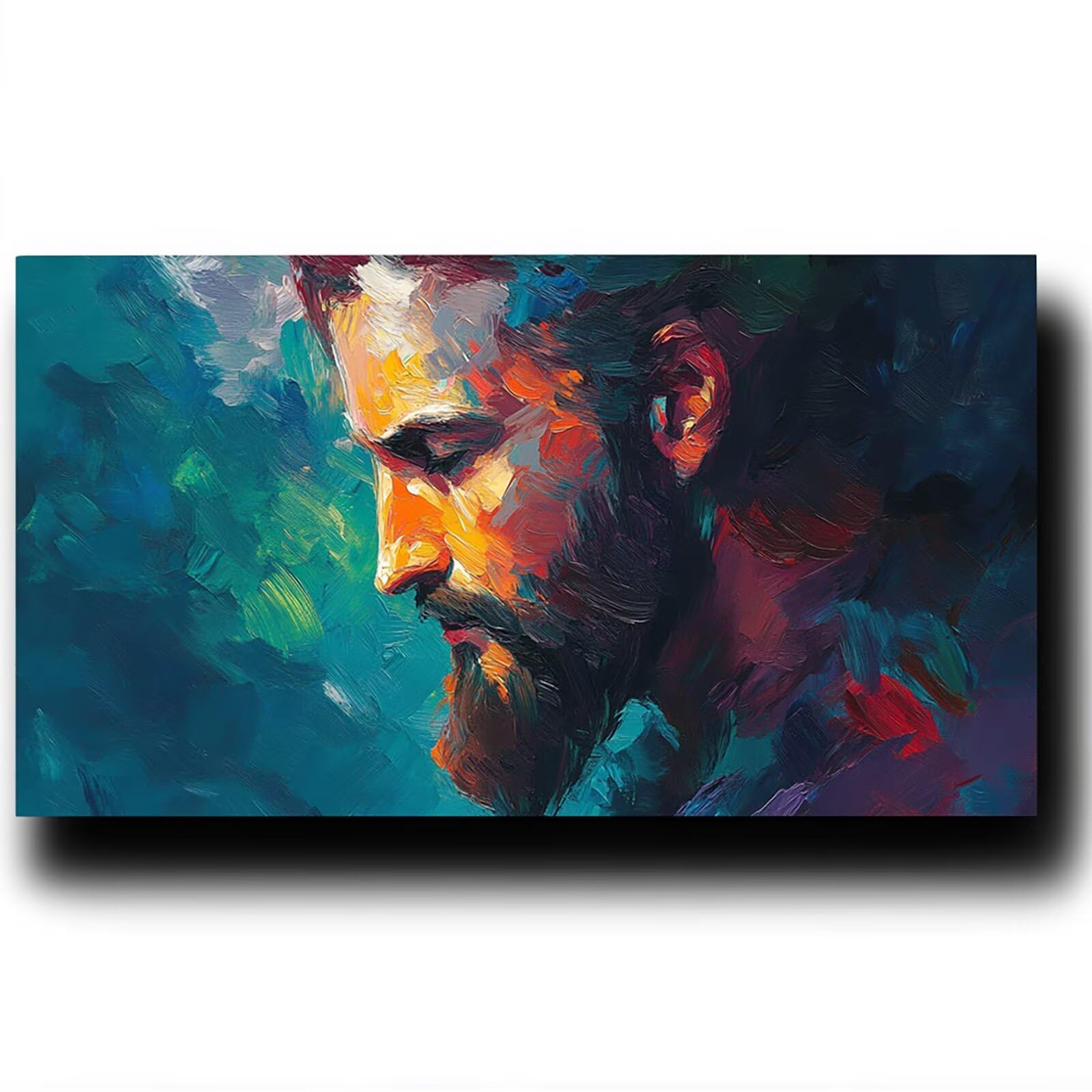 Pintar por Numeros Adultos Jesús, Pintar por Numeros Niños Kit Manualidades Adultos Abstracto Cuadros para Pintar por Numeros Pintura Acrílico, Cuadros Decoracion Salon Modernos 80X160cm 7w-0-3