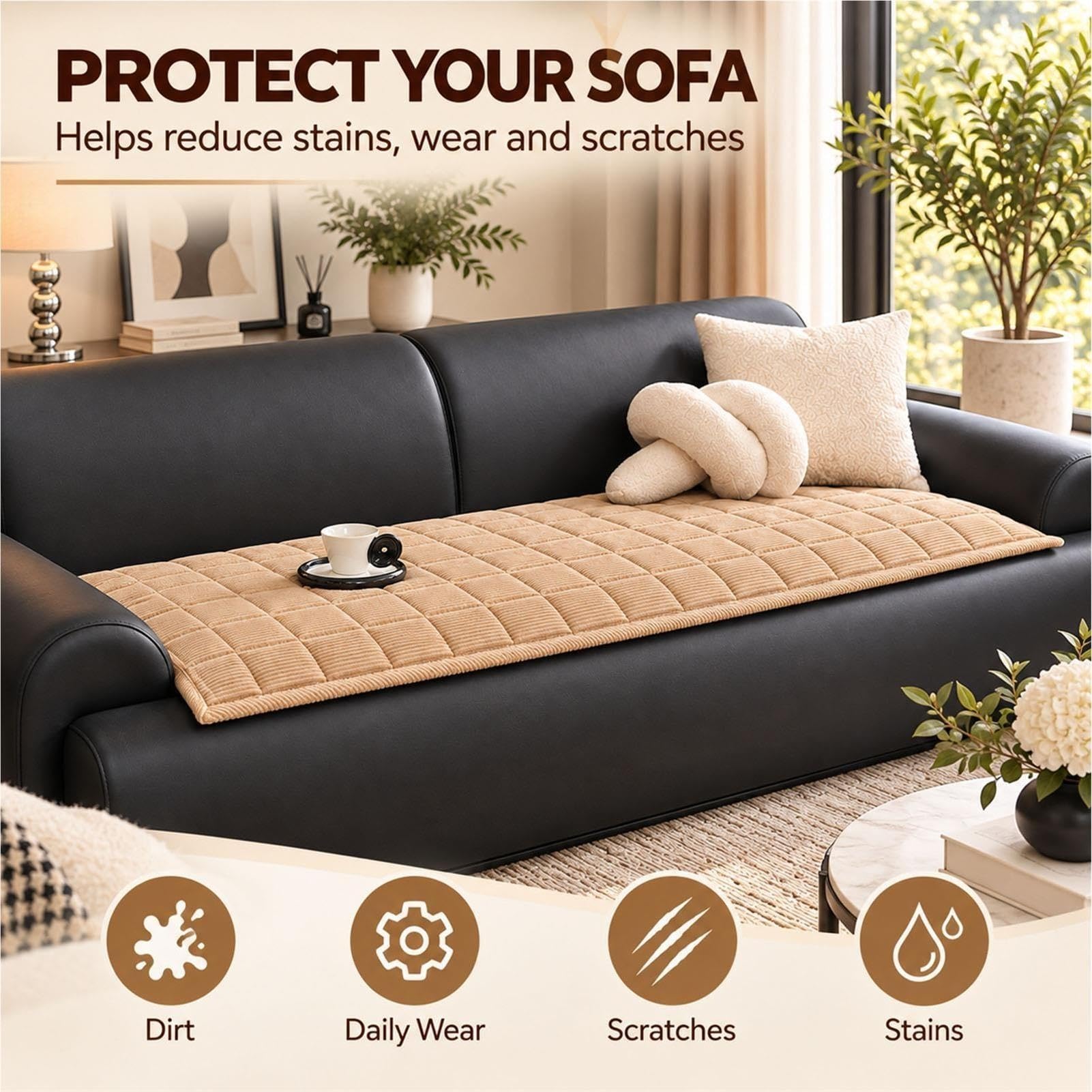 Housse De Canapé D'angle, Couverture Lavable, Douce, pour Canapé 1-4 Places