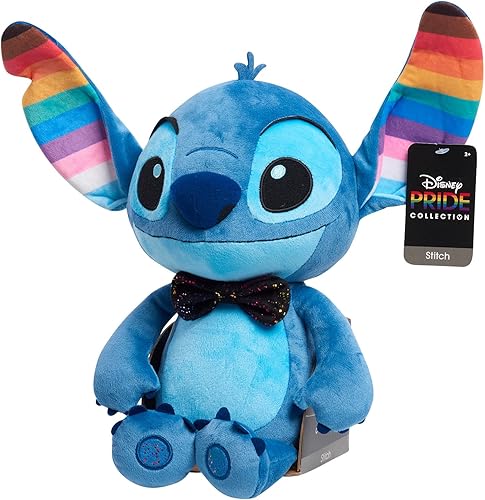 Miniatura 3 de Just Play Disney Pride Stitch - Animal de peluche grande de 15 pulgadas, detalles bordados suaves, arcoíris, azul, alienígena, juguetes para niños