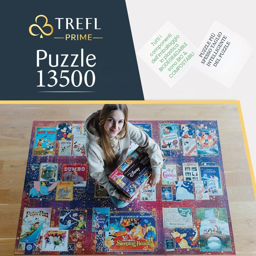 Trefl Prime - Puzzle UFT: Disney, Golden Age of Disney - 13500 Pezzi, Puzzle di Grandi Dimensioni, BIO, EKO, Collage con Personaggi Delle Fiabe, Divertimento per Bambini a Partire da 12 Anni