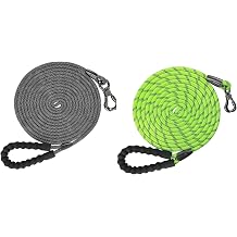 NTR 20FT Long Dog Leash, 30FT Check Cord with Swivel Lockable Hook and Comfortable Padded Handle for Reflective Dog Leash for Small Medium and Large Dogs Walking Training Hiking Camping Playing