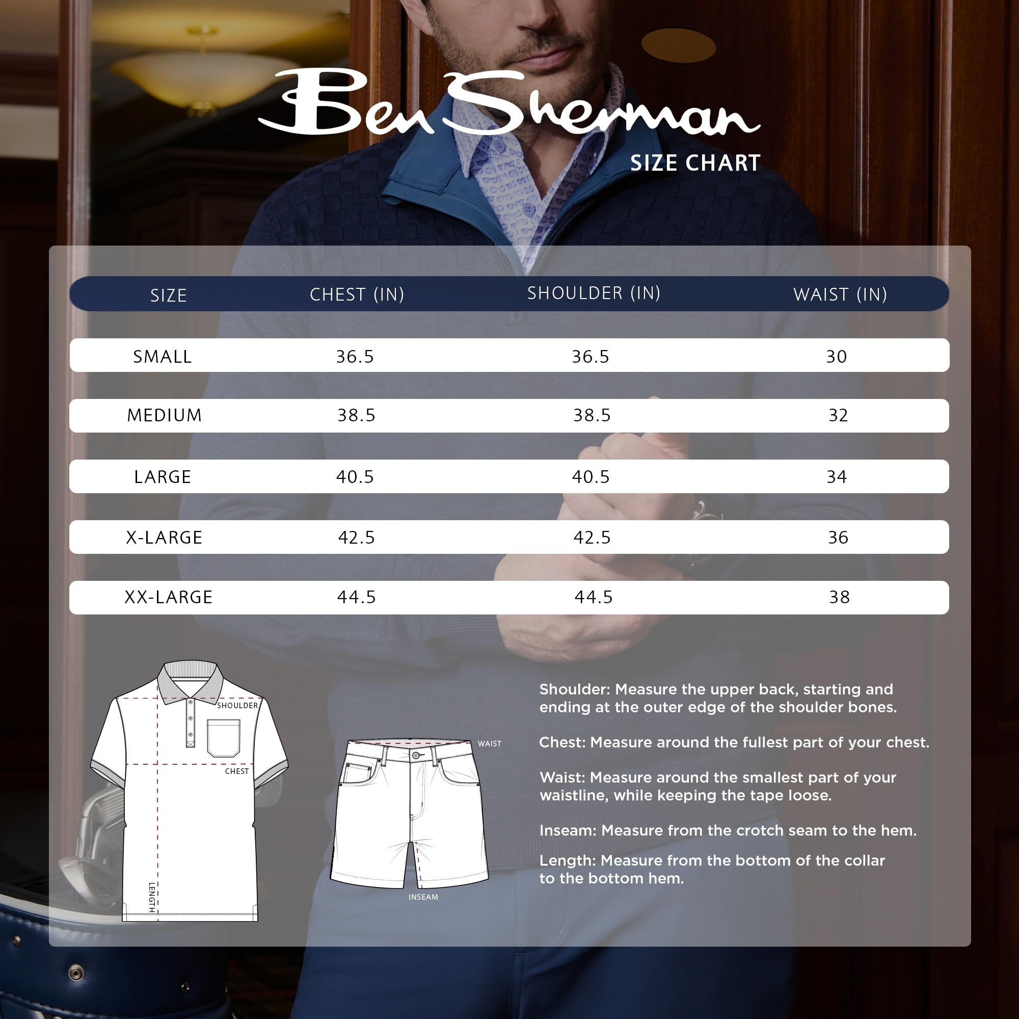 Ben Sherman Short Sleeve Yarn Dye Heather Polo Top Polo chiné à Manches Courtes Homme (Lot de 1)
