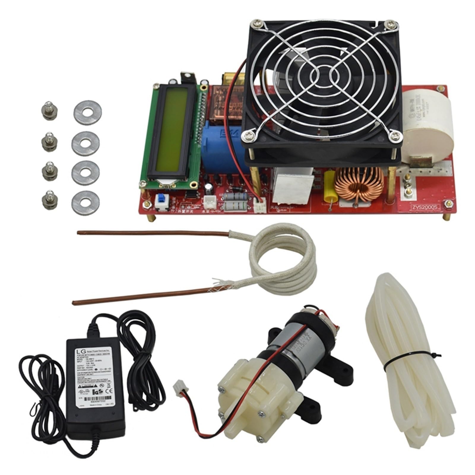 Nagrzewnica indukcyjna ZVS 2000W elektryczny moduł nagrzewnicy indukcyjnej do generatora ochrony przed temperaturą stopionego metalu tablica wysokiego napięcia ze sterownikiem cewki