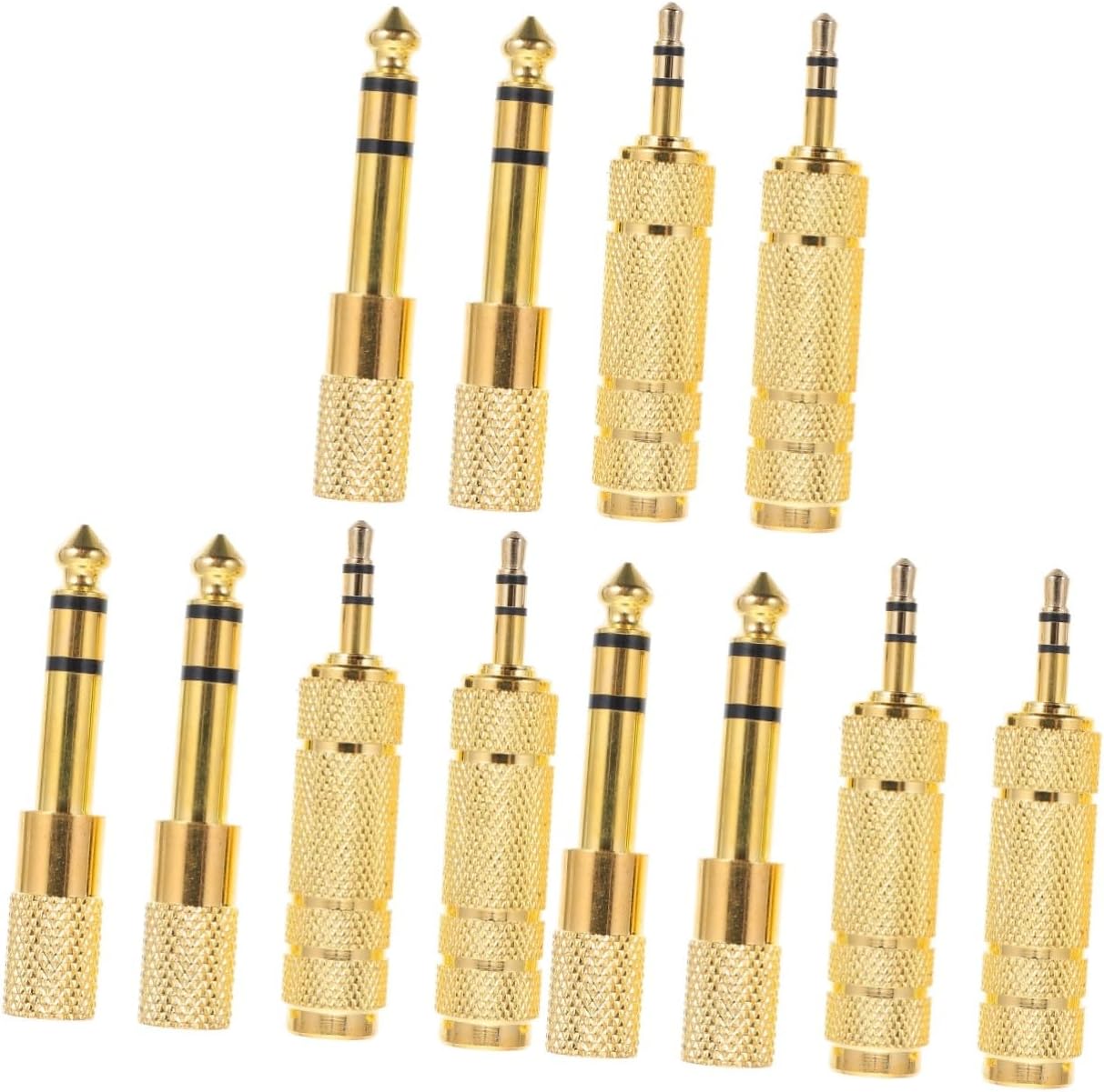 TINEASUR 12pcs Audio Adapter for Microphone and Headphones Stereo Connectors Compatible Audio Interfaces Mixers