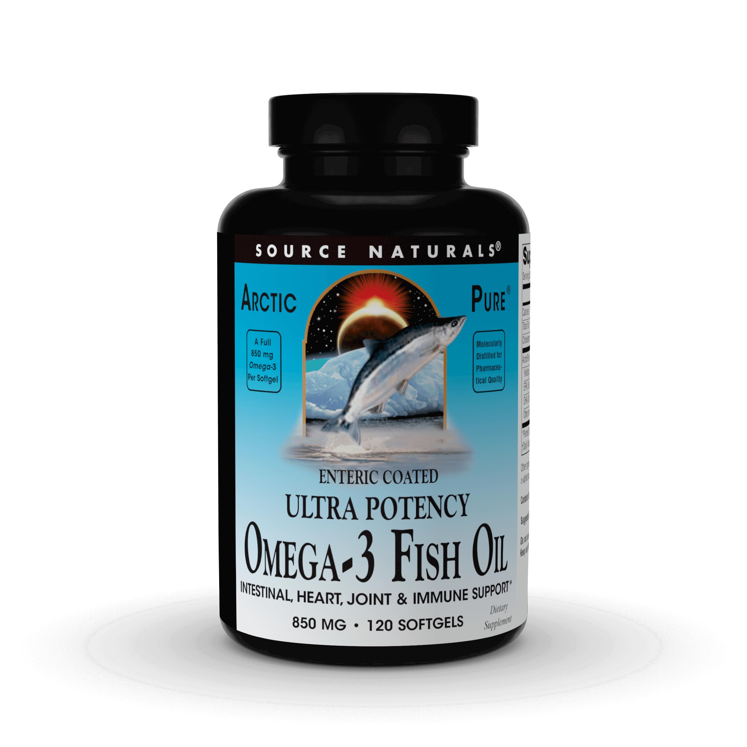 Source Naturals, ArcticPure® Omega-3 Fish Oil 850mg - 120 Softgels 120 Count (Pack of 1)