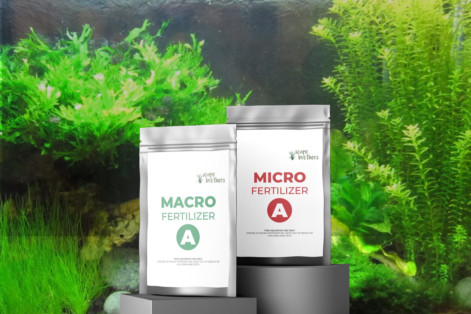 SCAPE BROTHERS Planted Aquarium Micro, Macro Fertilizer Kit | Can Make 1000 ML Micro &1000 ML Macro Fertilizer | No Preparation Needed | Just Mix Water and Dose
